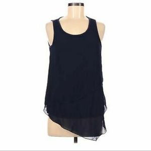 Iz Byer Layered Navy Blue Top